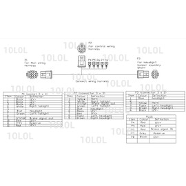 10L0L Short Headlight Wiring Harness and Switch for Club Car Precedent Electric Cart