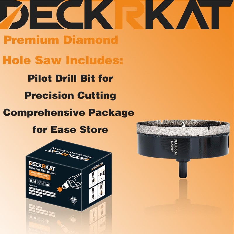 4-5/16 inch Diamond Hole-Saw Bits with Pilot Drill Bit -4-5/16"