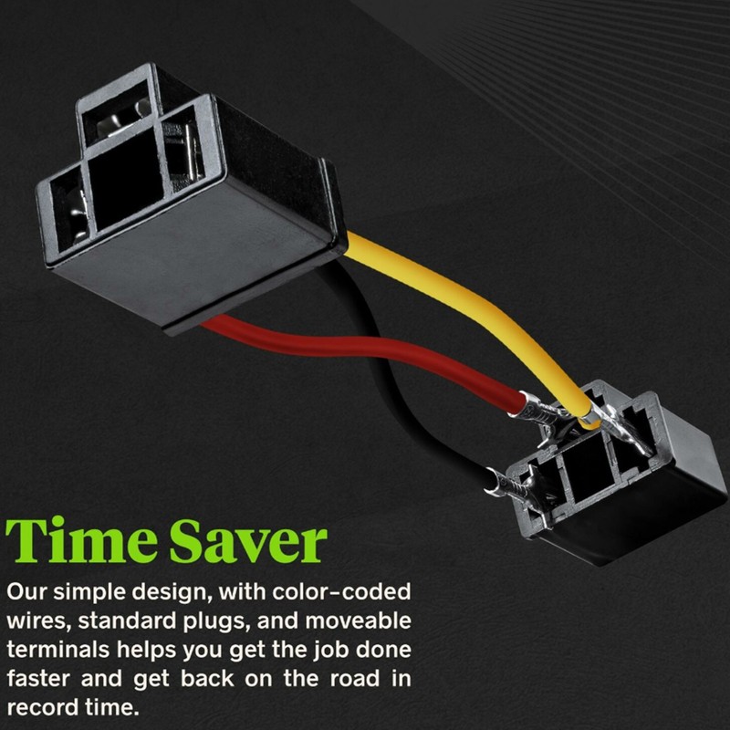 2pcs H4 Headlight Socket Converter Head Light Wiring Harness Adapter