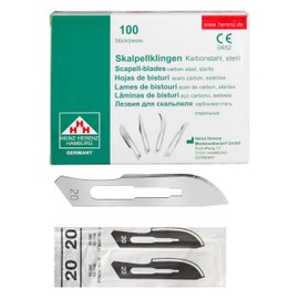 Shehadeh - Pack of 100 Sterile Scalpel Blades Figure 20 for Scalpel Holder No. 4 - Extremely Sharp