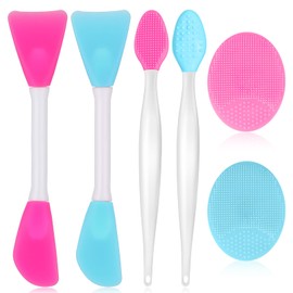 6pcs Silicone Face Brush Set 2Pcs Pore Cleaning Brush 2Pcs Exfoliating Lip Brushes 2PCS Face Mask Brushes Skin Care Tool