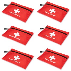PAXLamb Bolsa de primeros auxilios vacía Kit de primeros auxilios aspiradora bolsa pequeña pequeña para primeros auxilios paquete de emergencia, senderismo, mochilero, camping, viajes coche, ciclismo (sólo bolsa) (rojo 6 Pack 20 x 14 cm)