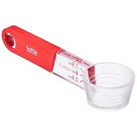 Pearl Metal Softia Rest-On Measuring Spoon, Red C-3700