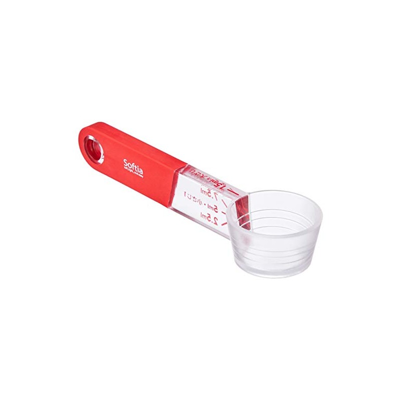 Pearl Metal Softia Rest-On Measuring Spoon, Red C-3700