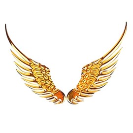 1 Pair Car Angel Wings Sticker, Hawk Eagle Wings Automobile Emblem,4.92in*1.37 * 0.39in 3D Metal Stereo Wing Sticker, Suitable for Most Car Models (Go