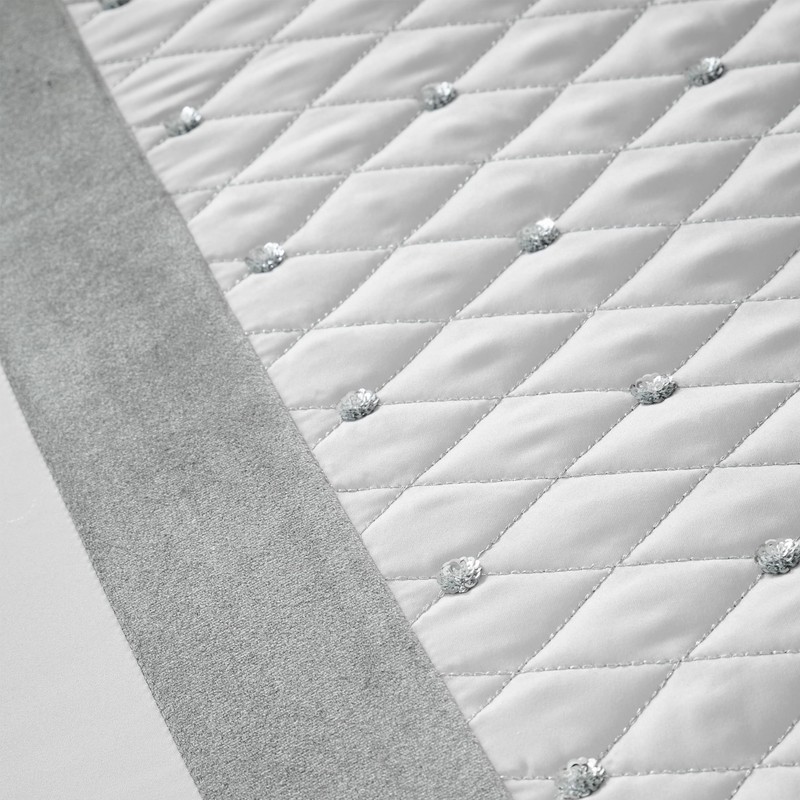 Catherine Lansfield Sequin Cluster Quilted Pillow sham Pillowcase Pair Silver