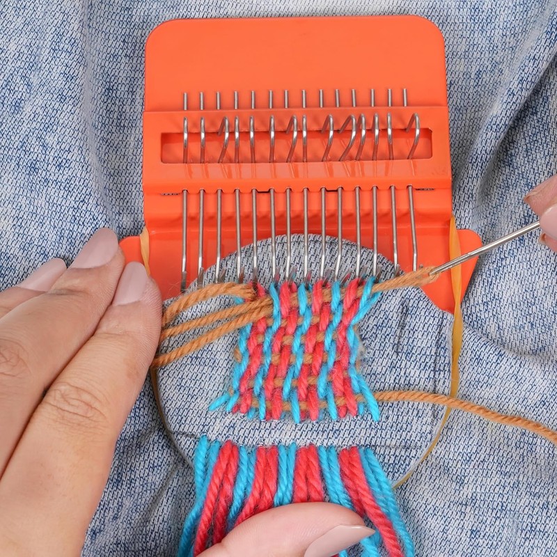 Hsthe Sea Small Weaving Loom, Wooden Speedweve Darning Loom Type