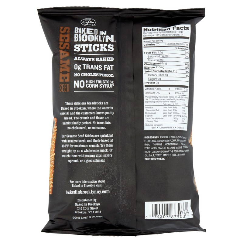 Baked In Brooklyn Snack Stick Sesame