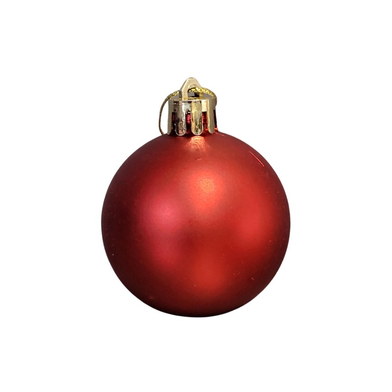Assorted Red Baubles 12 Pack | 5cm Diameter | Christmas