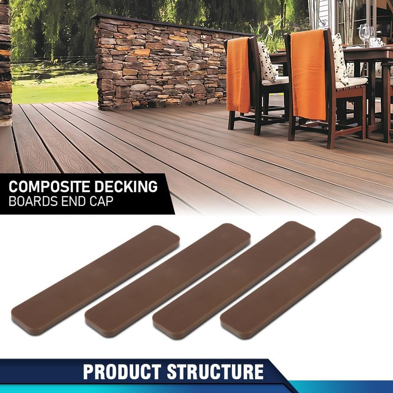 PIT66 4 PCS Composite Decking Boards End Cap 5.5" Tan