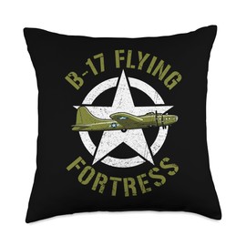B-17 Bomber Flying Fortress WWII Word War 2 Plane Throw Pillow