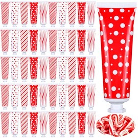 Dansib Christmas Candy Cane Hand Cream Set Peppermint Scented Lotion 30 ml Hand Cream Gifts Bulk Candy Cane Flavor Christmas Party Gifts for Women & Men Mom Coworkers Dry Frayed Hands(50 Pcs)