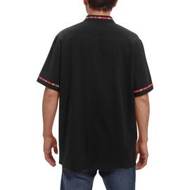 IKADEX Mexican Shirts for Men Traditional Men's Guayabera Dress Shirts Embroidered Button Down Cotton Tops Fiesta with Pocket