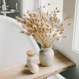 60PCS Rabbit Tail Grass Dried Flowers Dried Natural Floral Arrangement Bunch Decoration Dried Grass,Eternal Flower Dried Grass for Home,Wedding,Party,Flower Bouquet,Photo Props Decor (Natural Color)