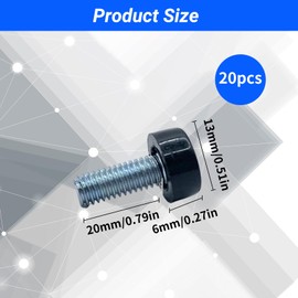 quyueug 20 PCS M6 x 20mm Furniture Feet - Adjustable Feet with Stainless Steel Stud & Anti-Slip Nylon Base for Cabinets, Tables, Appliances & DIY Projects
