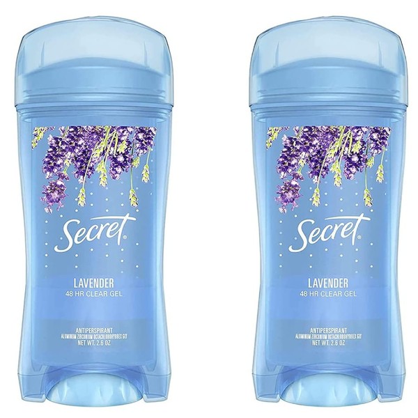 Secret Fresh Clear Gel Antiperspirant Deodorant, Luxe Lavender 2.6 oz (Pack of 2)