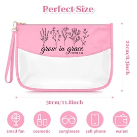 Sfodiary Christian Gifts for Women Faith Religious Makeup Bag for Friends Catholic Gifts Bible Verse Clear PVC Cosmetic Bag Inspirational Birthday Christmas for Women Girls Zipper Travel Pouch