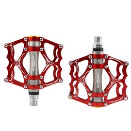 Jpamzceo Bicycle Pedals Cycling Bike Pedals Ultralight Aluminum Alloy Road Bike Cross Bike High Strength 2pcs (Red)