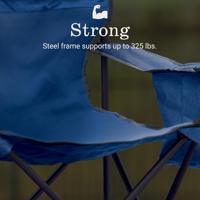 Coleman Portable Camping Chair with 4-Can Cooler, Cushioned Seat &