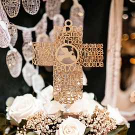 Centros de mesa para Recuerdos de Bautizos,Primera Comunion,Confirmacion,niño,niña(Natural) 6piezas