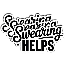 (3pcs) Swearing Helps Sticker Funny Sarcastic Quote Vinyl Waterproof Decal for Laptop Water Bottle Phone Gifts for Adults Coworkers Office Mood Boost Relatable Everyday Struggle Size 1,6" x 3"