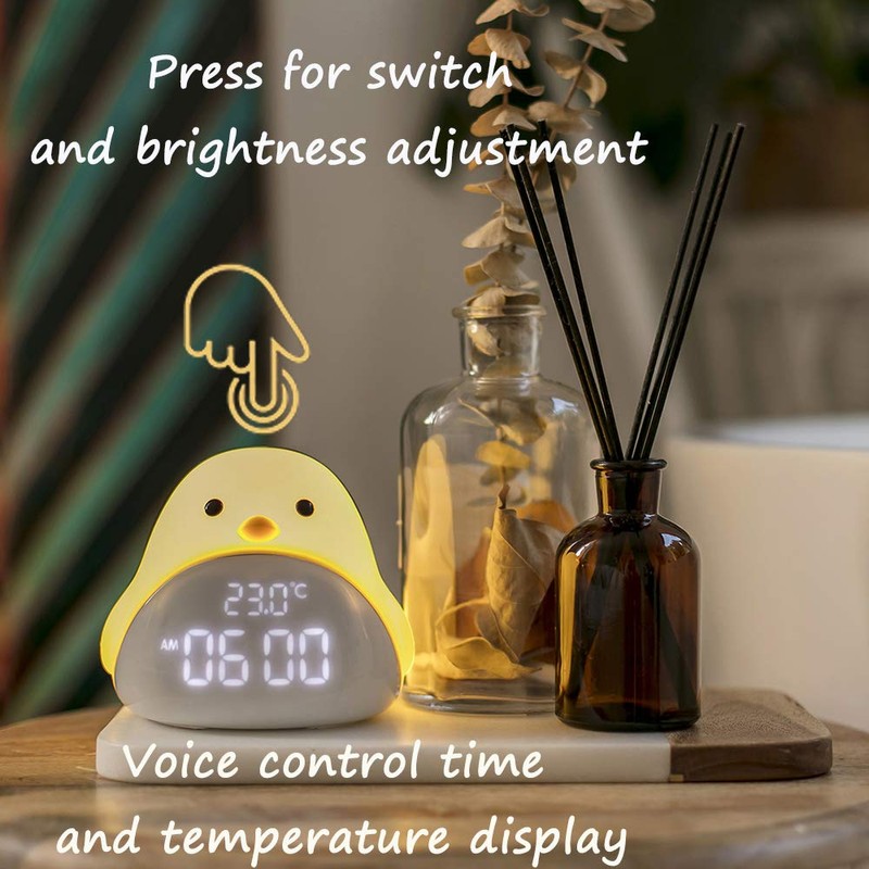LED Kids Night Light Cute Little Bird Alarm Clock Night