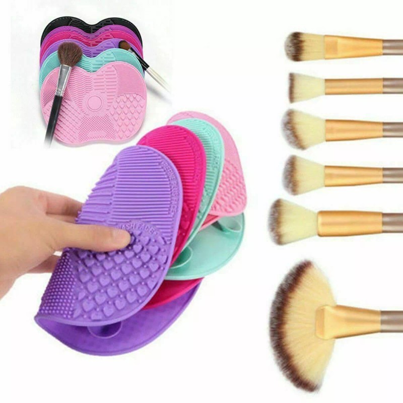 Unbranded Red-Silicone Makeup Brush Cleaner Pad Washing Scrubber Board Cleaning
