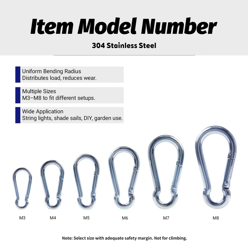 Kivomot Spring Snap Hook, 10 Pack – 304 Stainless Steel,