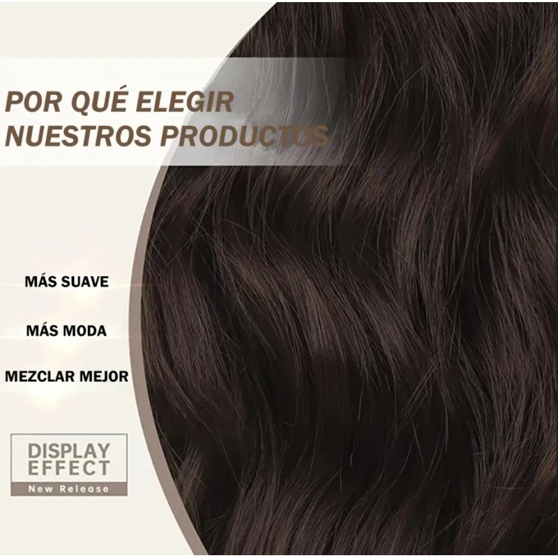 Extensiones De Cabello Natural Ondulado Con Clip 7 Piezas