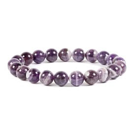 Natural African Amethyst Gemstone 10mm Round Beads Stretch Bracelet 7 Inch Unisex