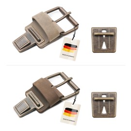 Thielemann Ersatzschnalle für Taschen mit einem 4 cm breitem Riemen, Taschenverschluss mit Steckschnalle & Steckschloss, Ersatzteil zum selbst reparieren (new antik | hellbraun anitk)