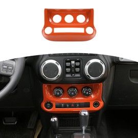 RT-TCZ Wrangler Accessories Air Conditioning Switch Panel Cover Trim Interior Decoration for Jeep Wrangler JK JKU 2011-2018(Orange)