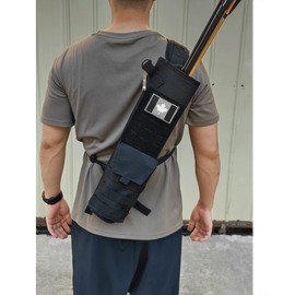 KRATARC Archery Lightweight Back Arrow Quiver Dual Use Foldable Compact Hip Arrows Bag with Molle System Pocket Hanged for Target Shooting Hunting (Flap Pocket)