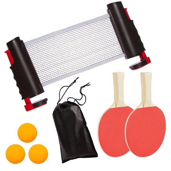 CHIC-FANTASY Juego de Ping Pong Todo en uno, Incluye Red