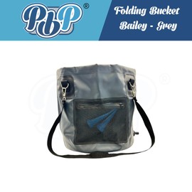 PBP "Bailey" Folding Utility Bucket, 30L Capacity, with Quick Hose Connector (Grey)