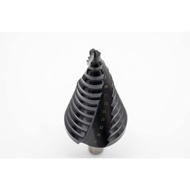 BAER HSS TiAlN Step Drill Bit 10-45 mm (8 Steps) - Peeling Drill, Hole Drill - Structural Steels, CrNi Steels and Non-ferrous Metals and Stainless Steels up to 6 mm Thickness