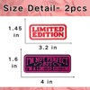 2pcs Limited Edition Patches, Pink Iron On Sew on Embroidery