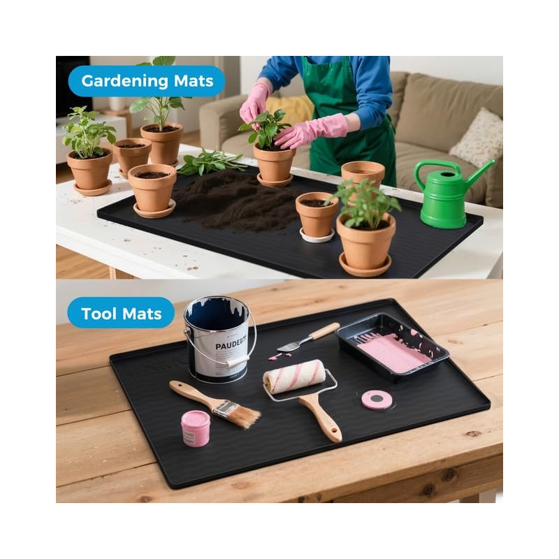 URMONA 22 x 22 in Waterproof Silicone Under Sink Mat,
