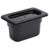 Vogue Polycarbonate Plastic 1/9 Gastronorm Container 100 mm Deep, Black,