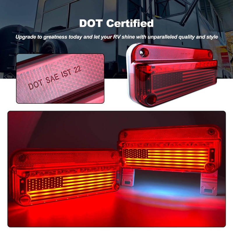 XtraGlow Camper RV Tail Lights Trailer LED Stop Turn Brake