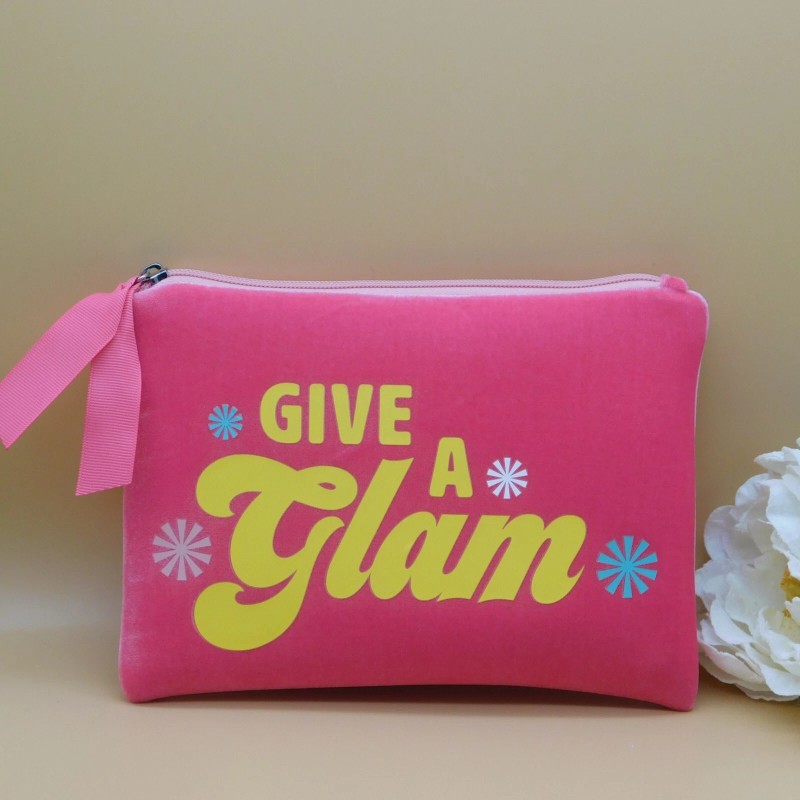 Benefit Give A Glam Pink Cosmetic Bag with Zipper x