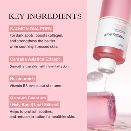 medicube Salmon DNA PDRN Pink CICA Soothing Toner I Pink Glow Toner for Skin Boosting, Soothing and Calming, Uneven Skin Tone, Peptide & Niacinamide, Korean Skin Care (250ml / 8.45 fl. oz.)