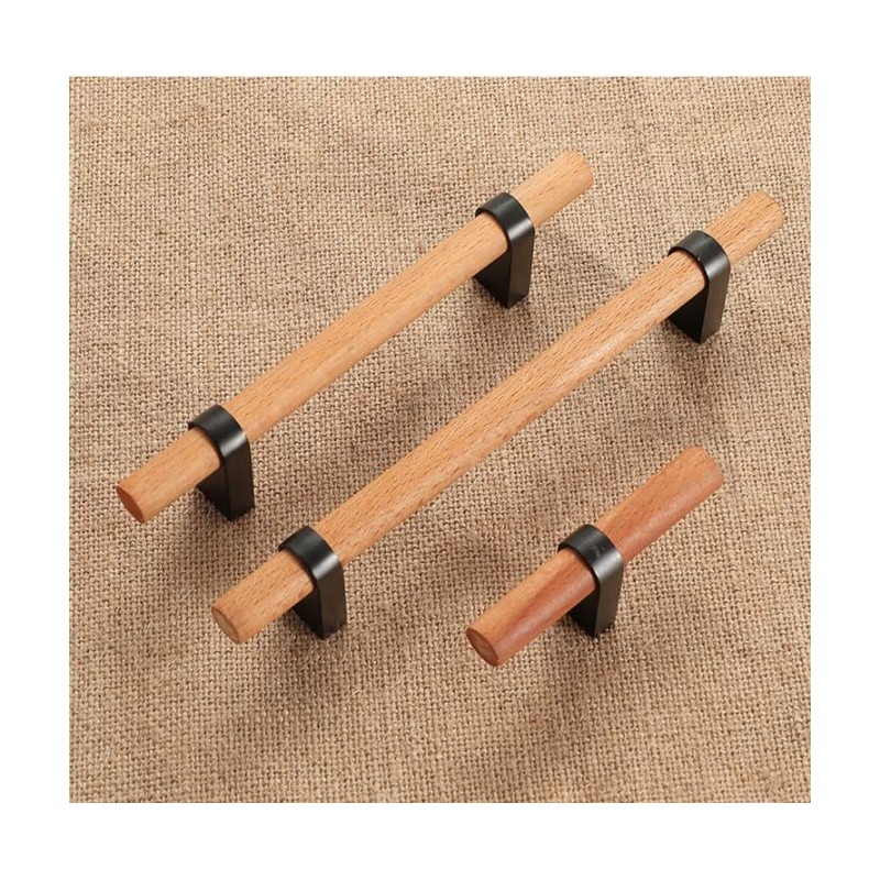 Mcredy Drawer Pulls Black 5.04" Hole Distance Wooden Drawer Pulls