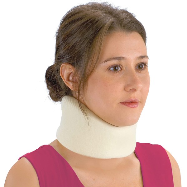 DMI 21" Firm Foam Cervical Collar for Neck Support and Recovery from Injuries, One Size Fits Most, 3 Inch, White