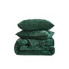 Chezmoi Collection Piers Forest Green Velvet Quilt Oversized King Set,