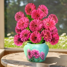 PINELIFE Pop Up Cards for Mom 3D Paper Daisy Flowers Greeting Cards Gifts, Women's Birthday Anniversary Bouquets with Note Card & Envelope (Mystical Daisy)