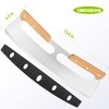 Pizza Cutter Rocker with Wooden Handles & Protective Cover by