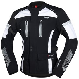 IXS Pacora-ST Tour Jacket – Sleek, Lightweight, All-Weather Moto Sports Jacket for Kids & Adults – Black & White Design XL