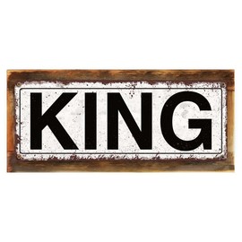 Homebody Accents Framed King 6"x16" Metal Sign, Rustic, Man Cave, Castle, Hand-Crafted from Reclaimed Materials