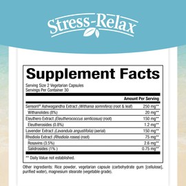 Stress-Relax Adrenal Serenity by Natural Factors, Promotes Stress Relief and Mental Focus, 60 vegetarian capsules (30 servings)